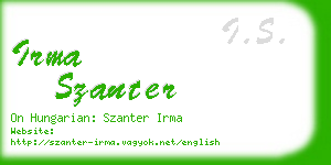 irma szanter business card